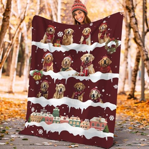 Golden Retriever Throw Blanket Golden Retriever Dog Christmas Stuff Gifts for Kids Girls Boys Adults Women Man Soft Cozy Warm Plush Fluffy Fuzzy Fleece Blanket Decor 40''X50'' - Image 3