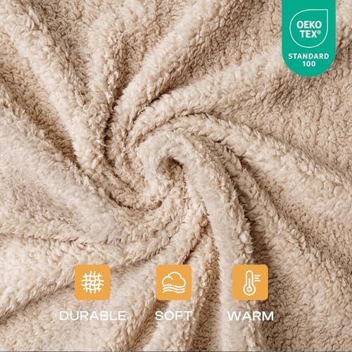 1 Pack 3 Calming Blankets Fluffy Premium Fleece Pet Blanket Soft Sherpa Throw for Dog Puppy Cat Beige/Black/Grey Large (41" x31'') - Image 2