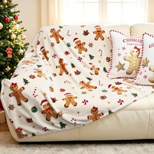 Christmas Gingerbread Throw Blanket for Couch,50x60 Inches - Image 2