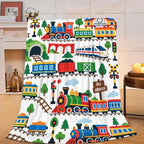 Train Throw Blanket Cartoon Locomotive Railway Print Gifts 60''x80'' by Fuzawet