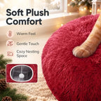 Supet Christmas Cat Tunnel Bed, Plush Tree Skirt with Cushion & Hanging Toy - Image 4