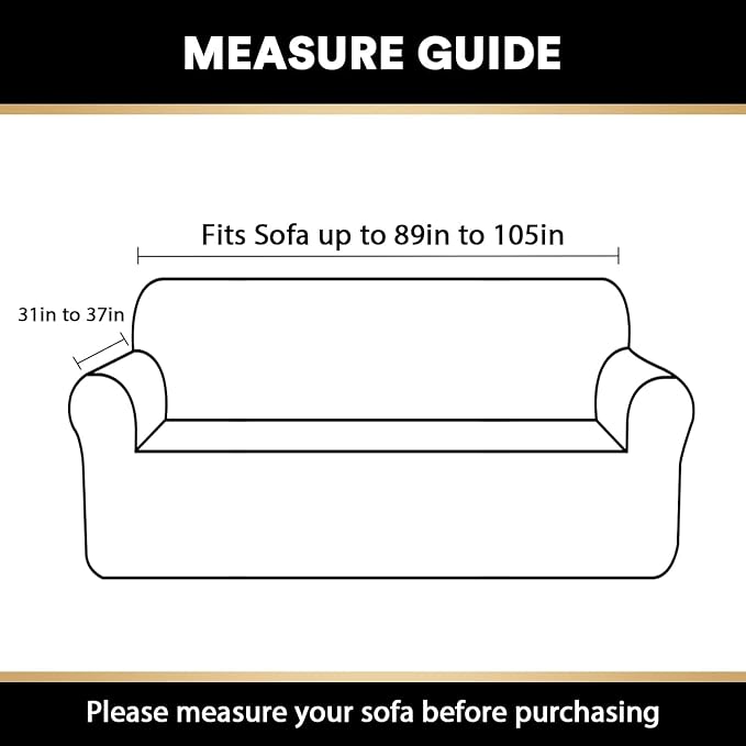 Stretch Sofa Cover Slipcover 1-Piece, Spandex Jacquard Fabric Universal Couch Cover for 3 Cushion, Washable Non Slip Sofa Cover, Pet Friendly (XL Sofa 89"-105",Macchiato)
