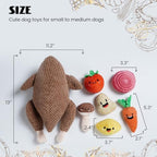Nocciola 7 in 1 Thanksgiving Turkey Dog Toys, Squeaky Stuffed Soft Interactive Cognitive Enrichment Hide and Seek Dog Chew Toys for Large Medium Small Dogs, Cute Plush Pet Supplies 7 Packs - Image 2