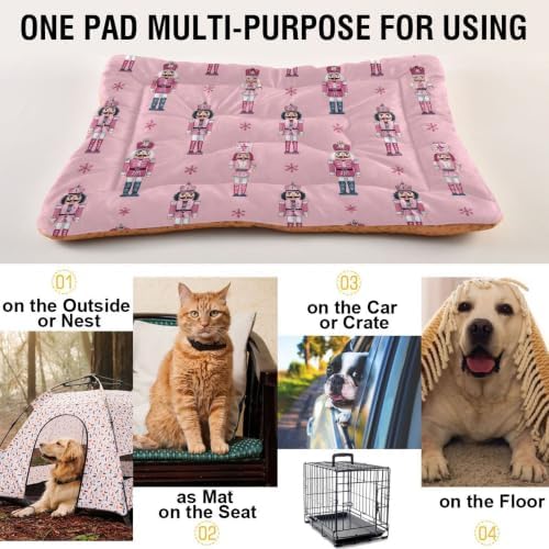 Christmas Nutcrackers Pinks Dog Bed Mat 18"x24" - Image 5