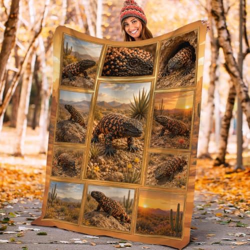 Gila Monster Throw Blanket Gifts for Lizard Lover Boy Men 80"X60" - Image 6