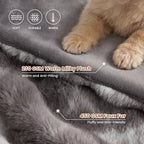 COZY KISS Faux Fur Blanket, Dog Blanket for Bed, 60"x80", Tie-Dye Gray - Image 4