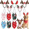 12 Pcs Christmas Pet Headband Bandana, Reindeer Headband by SilTriangle