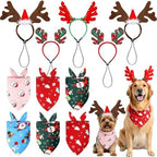 12 Pcs Christmas Pet Headband Bandana, Reindeer Headband by SilTriangle