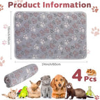 Reginary 4 Pcs Guinea Pig Fleece Cage Liners, Adorable Paw, 24 x 16 Inch - Image 2