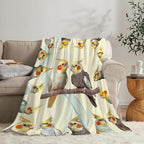 Parrot Bird Throw Blanket Cute Cockatiel Stuff Gifts for Kids Girls Boys Adults Women Men Soft Cozy Warm Plush Fluffy Fuzzy Fleece Blanket Decor 60''X80'' - Image 2