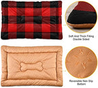 Red and Black Buffalo Plaid Dog Bed Mat for Small Dog Puppy Cat Kitten, Classical Lumberjack Plaid Ultra Soft Pet Bed Mattress for Crate with Anti-Slip Washable, 18 x 24 Inches - Image 2