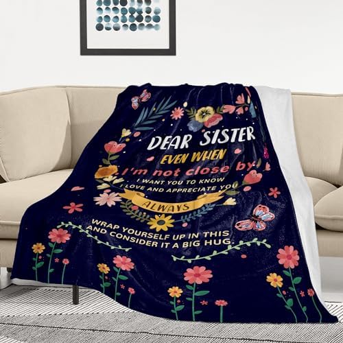 Sister Gifts Blanket, Sister Gifts from Sisters, Sisters Birthday Valentines Presents Throw Blanket 60'' x 50'' - Image 2