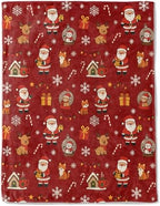 Christmas Cartoon Decorative Throw Blanket, Reindeer Fox Candy Cane Snowflake Print Decoration, Flannel Winter Blankets for Couch Bed Sofa, Holiday Home Decor, Xmas Festival Gifts 40x50 Inch by AINORI
