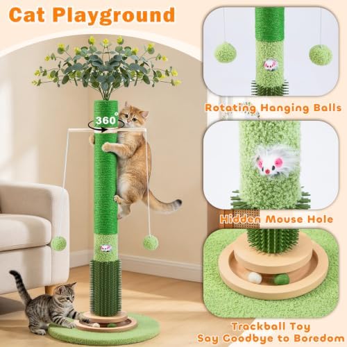 40" Cat Scratching Post,Natural Sisal Rope Cat Scratcher Tree - Image 2