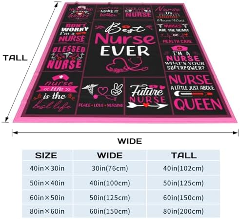 Nurse Theme Blanket, Nurse Gifts for Women, Gifts for Nurses Female, Cozy Lightweight Warm Throw Blanket, Nurse Appreciation Gift, Nurse Practitioner Gift, Nursing Student Gift Blanket 50" x 40" - Image 7
