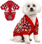 Dog Christmas Sweater Red Plaid Cardigans Dog Christmas Outfit Soft Warm Knitted Pet Clothes Cold Weather Puppy Clothes for Small Medium Large Dogs Cats by BAOBICUTE