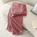 Bedsure Soft Throw Blanket for Couch Decor Gifts Dusty Pink 50"x60" - Image 6