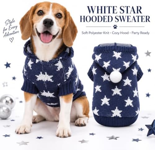 Dog Sweater for Medium Dogs Girl Boy Winter, Dog Clothes, Blue, XL - Image 3