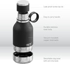Asobu Buddy Bottle, a Stainless Steel Insulated Water Bottle with Removable Dog Water Bowl and Dog Food and Treat Storage (Midnight Marble, 37 Oz)