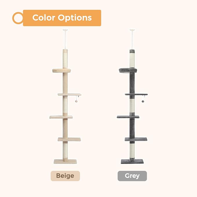 PETEPELA Cat Tree for Indoor Cats, 34.6" Small Cat Tower with Scratching Posts, 2 Condos, Scratching Ramp & Dangling Toys, Cat Play House for Kittens and Small Cats | Compact tower with thick sisal posts, 2 condos, dangling toys & a cozy top bed—for ki...