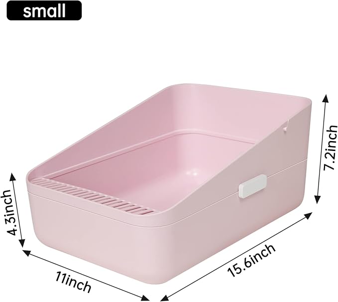 Sfozstra Small Cat Litter Box: Removable Tray for Cats Under 8 lbs | Kitten Friendly / Low Entry Access / Easy Cleaning / Compact Space Saving / Indoor Apartment Use