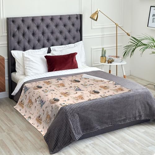 Cute Cats Flannel Fleece Throw Blanket, Cozy Soft Warm Blankets for Couch Bed Travel, for Women Men Kids 50"x40" - Image 7