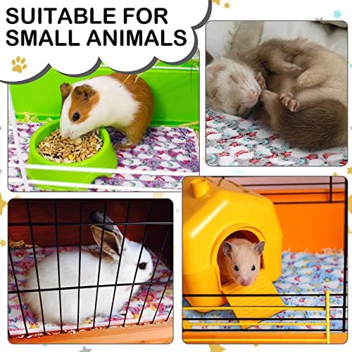 Reginary 4 Pcs Guinea Pig Fleece Cage Liners, Moon Star, 12 x 12 Inch - Image 5