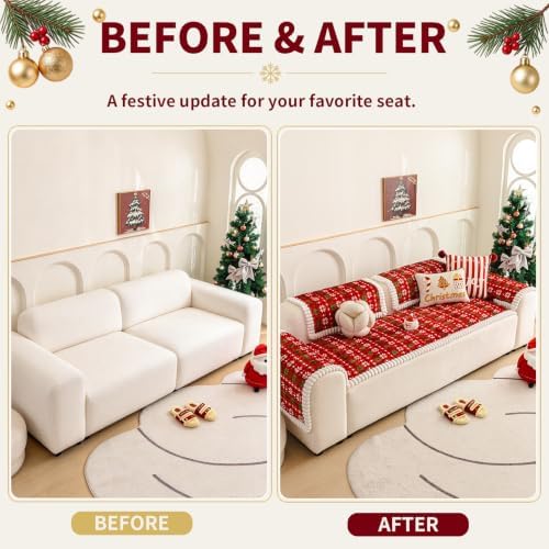 Christmas Couch Cover, Christmas Plush Sofa Cover for Dog Pet 1PC - Image 4