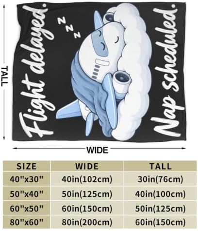 Sleepy Airplane Blanket Throw Gift for Girls Women 80"X60" - Image 7