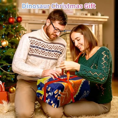 COMFAR Dinosaur Blanket for Boys, Dinosaur Glow in The Dark Blanket for Kids/Toddler/Baby, Soft Fleece Blankets and Throw, Birthday 50"x 60" - Image 5