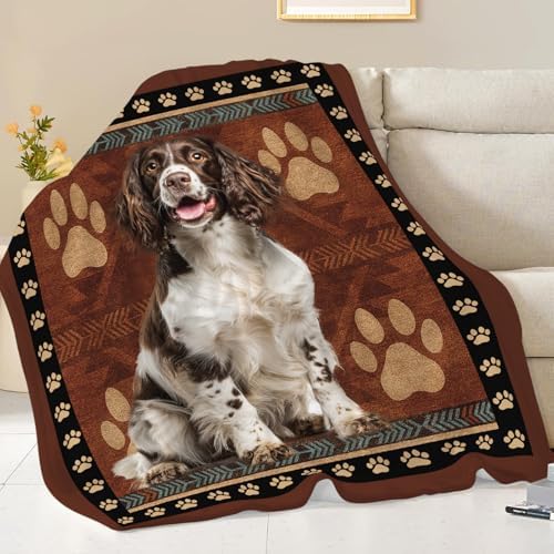 Springer Spaniel Blanket for Girls Women Boys Men Adults Kids Soft Cozy Fleece Cute Dog Throw Blankets Gifts Warm Flannel Plush Lightweight Decor for Couch Bed Sofa 60"X50" - Image 5