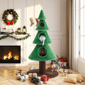 Allewie 63 Inches Cat Tree for Indoor Kitty/Tower with 3 Condos/ 5ft Christmas Tree Party Decoration/Activity Center Play House and Beds/Green by Allewie