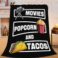 Movie Taco Popcorn Blanket for Girls Women Boys Men Adults Kids Soft Cozy Fleece Theater Cinema Film Throw Blankets Gifts Warm Flannel Plush Lightweight Decor for Couch Bed Sofa 60"X50" by Unknown