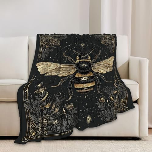 Bee Blanket Bumblebee Animal Throw Blankets Gifts for Girls Boys Kids Bee Lover Soft Cozy Fleece Plush for Couch Sofa Bed 80"x60" - Image 3
