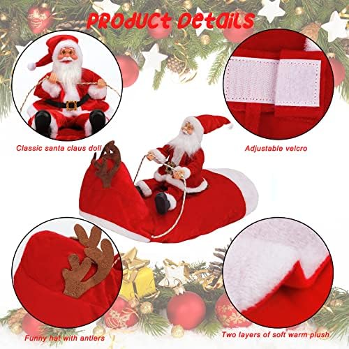 BWOGUE Santa Dog Costume, XX-Large Dog Christmas Outfit, Riding Pet Clothes - Image 3