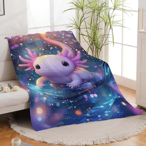 Axolotl Throw Blanket Axolotl Stuff Gifts for Kids Girls Boys Adults Women Man Soft Cozy Warm Plush Fluffy Fuzzy Fleece Blanket Decor 40''X50'' - Image 5