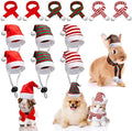 Weewooday 12 Pcs Mini Christmas Santa Hat Scarf Set, Medium, Stripe Style by Weewooday
