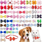 PET SHOW 50 Pack Small Dog Bow Ties Collar Bulk Puppy Cats Boy Girl Bowties Adjustable Neckties Pet Grooming Accessories Assorted Randomly(Daily Style) by PETSHOW