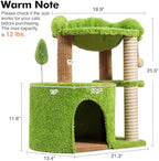 WOOCHPET Small Cat Tree with Scratching Post and Cat Hammock for Kittens - Image 6