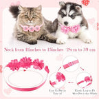 50 Pcs Dog Collar Flowers Pink Flower Dog Bows - Image 2