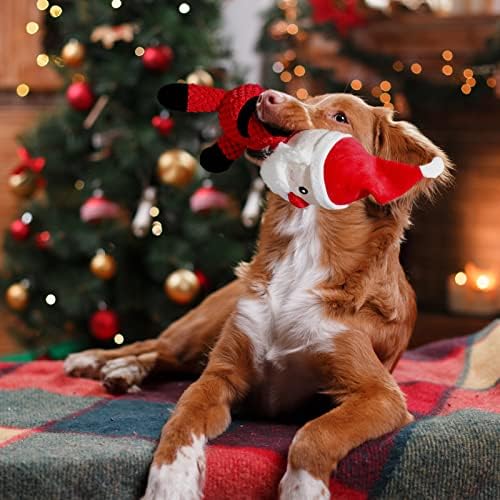 Senneny Dog Christmas Toys Santa, Stuffed Squeaky Toys for Dogs Puppy, Plush for Large Medium Small Dogs, Interactive Durable Dog Chew Toys - Image 4