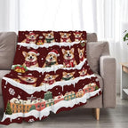 Christmas Corgi Throw Blanket Snowflake Holiday Dog Gifts 60''x80'' - Image 5