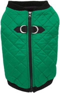 Gooby Fashion Vest Dog Jacket - Green, Large - Warm Zip Up Dog Bomber Vest with Dual D Ring Leash Water Resistant for Small to Medium Dogs