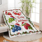 Berry Fruit Blanket for Girls Women Adults Kids Soft Cozy Fleece Funny Christmas Strawberry Blueberry Grape Throw Blankets Gifts Warm Flannel Plush Lightweight Decor for Couch Bed Sofa 60"X50" - Image 3
