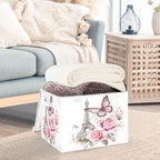 Bolaz Bow Flower Eiffel Tower Storage Bins with Lids and Handles, Foldable Storage Box Storage Basket with Cover Collapsible Organizer Containers for Home Closet, Shelves - Image 5