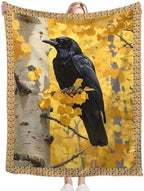 Crow Blanket for Girls Women Boys Men Adults Kids Soft Cozy Fleece Raven Throw Blankets Gifts Warm Flannel Plush Lightweight Decor for Couch Bed Sofa 50"X40" - Image 6
