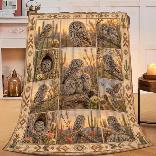 Desert Elf Owl Throw Blanket Gifts for Girls Women 60"X50" by Unknown