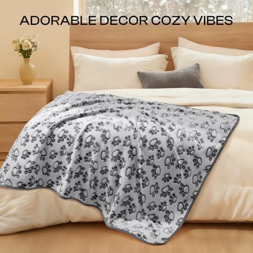 Luciphia Fluffy Paw Print Dog Blanket Large/Medium/Small, Soft Fleece Throw - Image 5