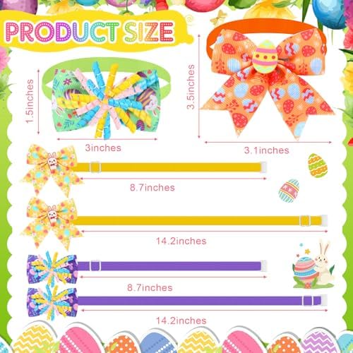 Huhumy 50 Pcs Easter Dog Bow Ties Easter Dog Collars Bulk - Image 2