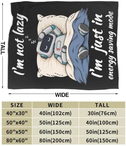Sleepy Robot Blanket Throw Gift for Girls Women 60"X50" - Image 7